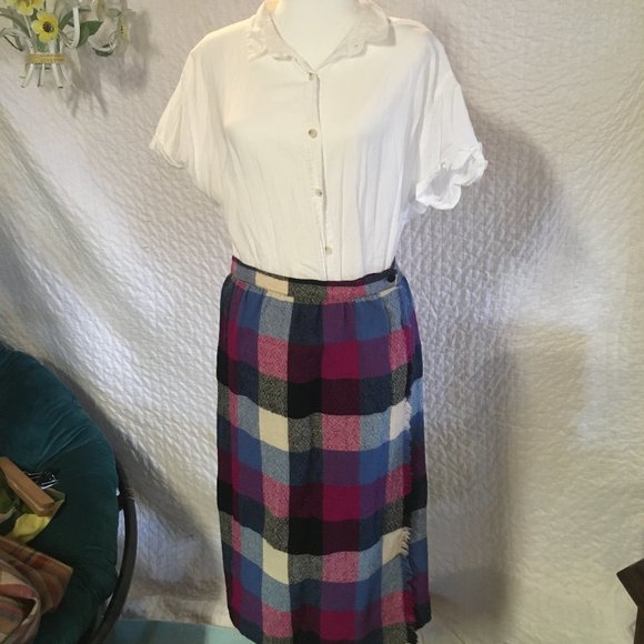 Vintage Wrap Plaid Skirt by Schrader Sport - Picture 4 of 6